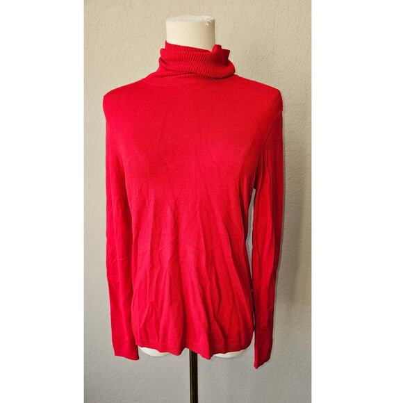 Chico's Ribbed Turtleneck Knit Long Sleeve Pullover Sweater Women  0‎ Small Red - Picture 1 of 7